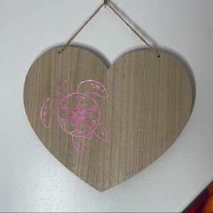 custom designed turtle pink ombré heart chalkboard wall hanging